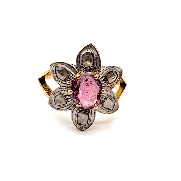 14kt Yellow Gold and Uncut Diamond Ring - Picture 1 of 6